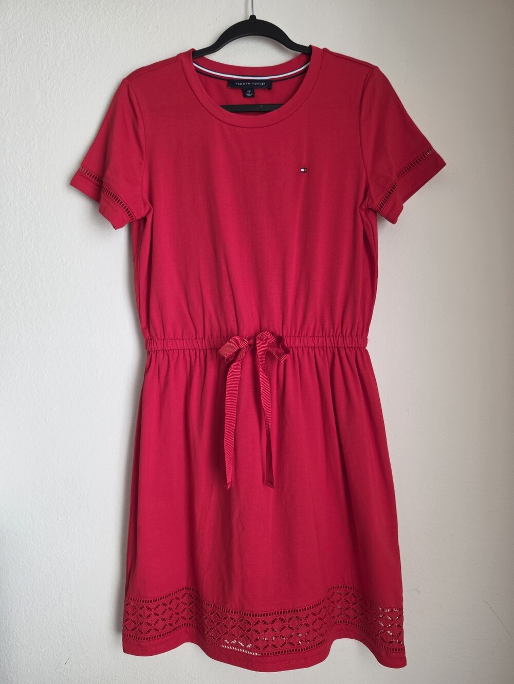 Tommy Hilfiger Red Tie Front Dress Cut Out Design Size Small